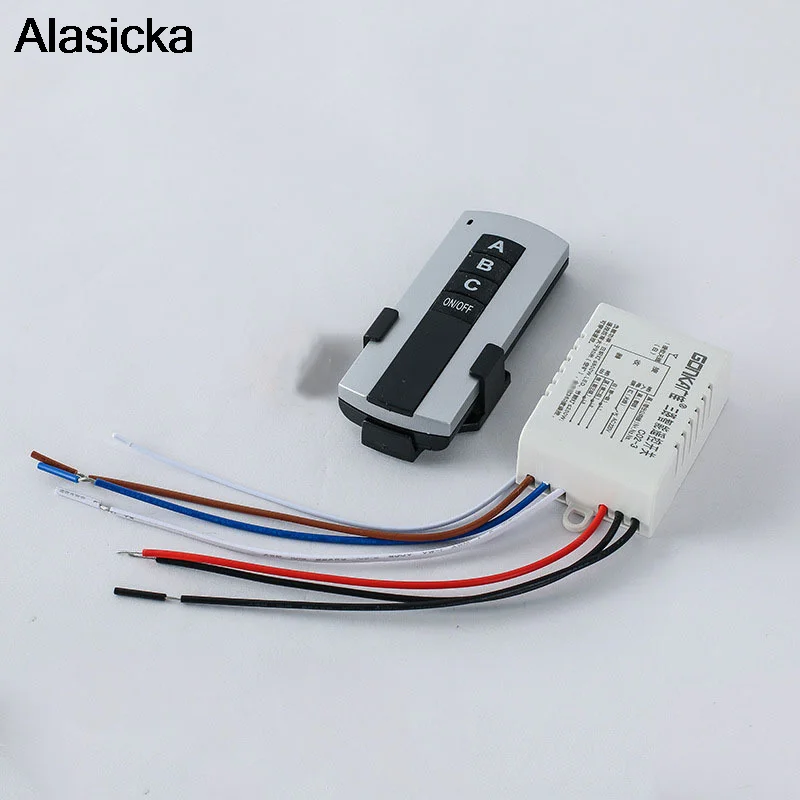 3 Ways 220V Digital Remote Controller Switch for Lighting 3 Channel ON/OFF Wireless Remote Control Switch