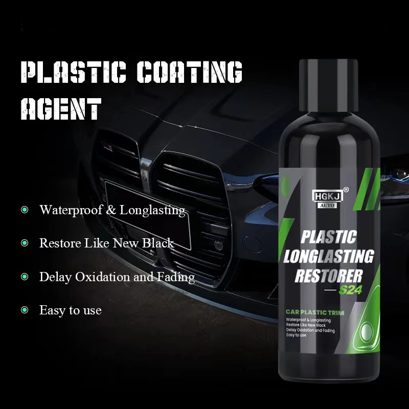S24 Plastic Renovator For Car Black Trim Wax Longlasting Polish  Plastic Coating Agent Hydrophobic Refreshing Car Detailing HGKJ