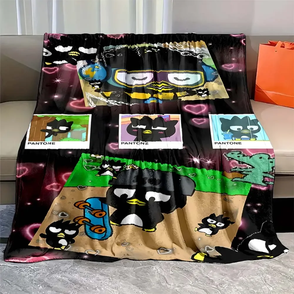 Japanese Sanrio Bad Badtz Maru Keroppi Cartoon Flannel Blanket Sheet Sofa Blanket Lunch Break Blanket Anime Peripherals Gift