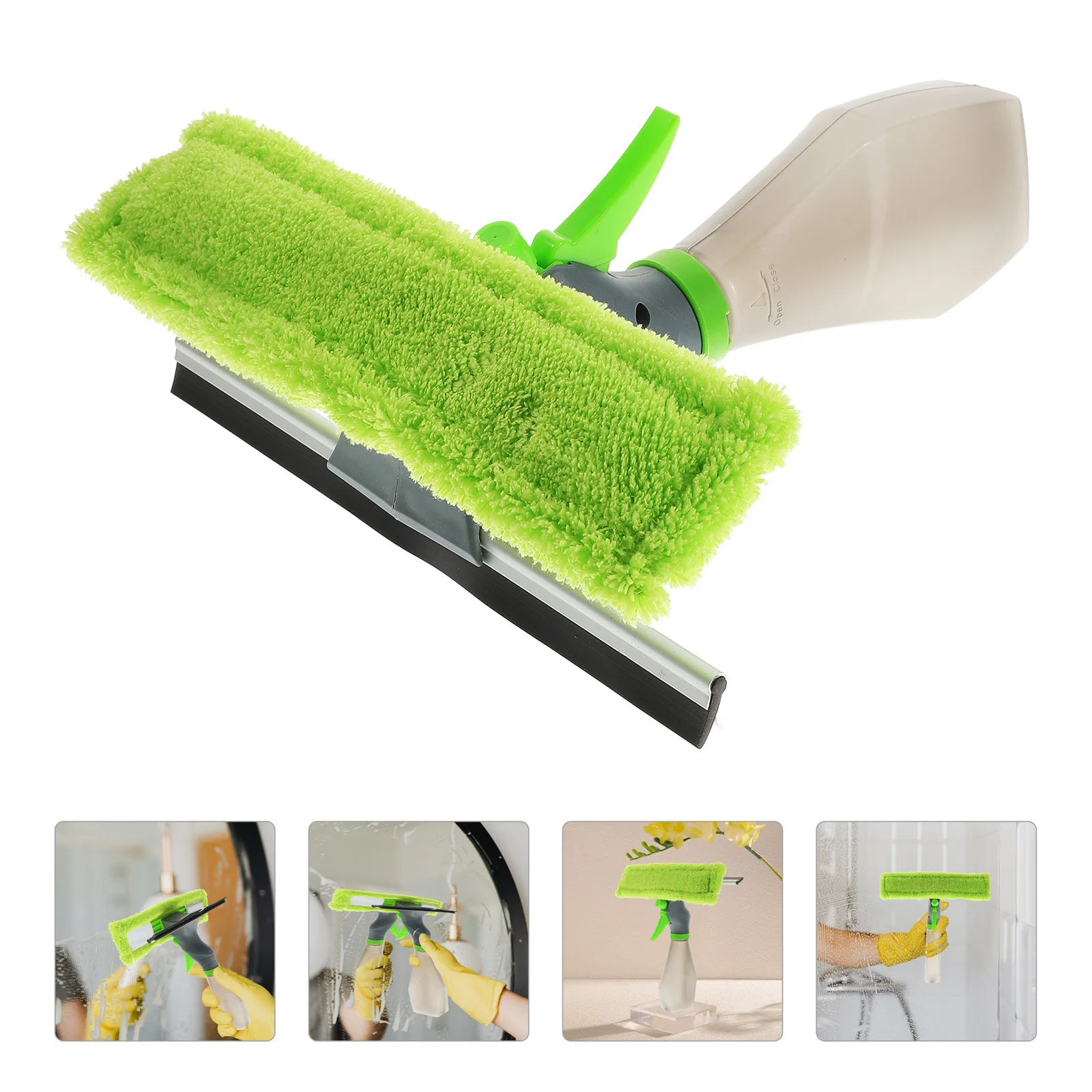 

3 in 1 Window Squeegee Cleaner Sprayer Scrubber Glass Cleaning Tool for Home Bathroom Car Indoor Outdoor Use Window Squeegee