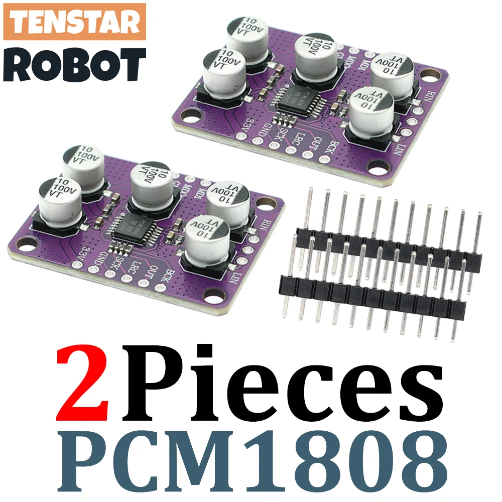 TENSTAR 2 stücke PCM1808 105dB SNR Audio Stereo ADC Single-Ended Analog-Input Decoder 24bit Verstärker Bord Player modul