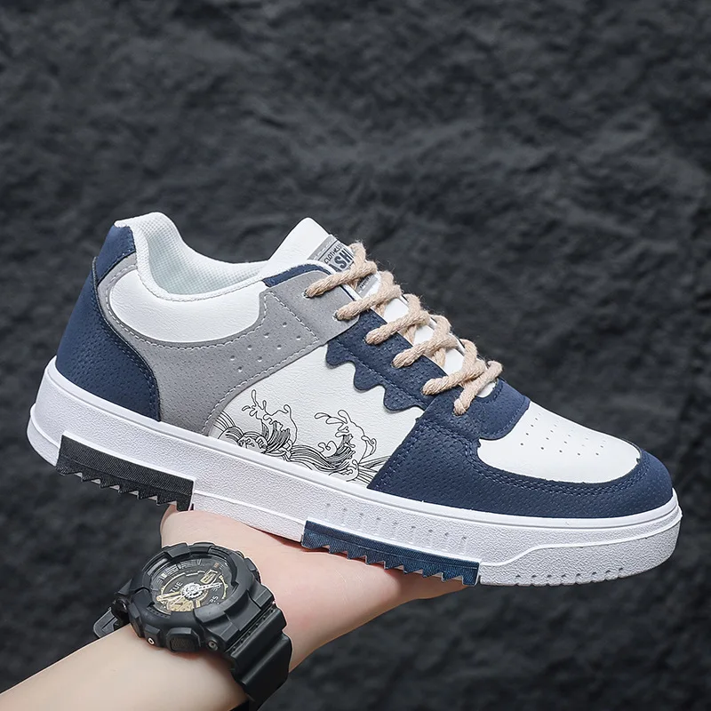 2026 Spring New Men's Sneakers Breathable Comfortable Casual Anti Slip Board Shoes for man Trendy Versatile Thick Sole man Shoes
