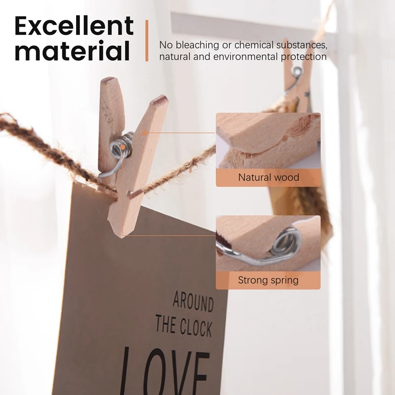 Pinzas para ropa resistentes al aire libre, pinzas para la ropa de madera pequeñas con agarre fuerte, miniperclips duraderos, alfileres para fotos, manualidades