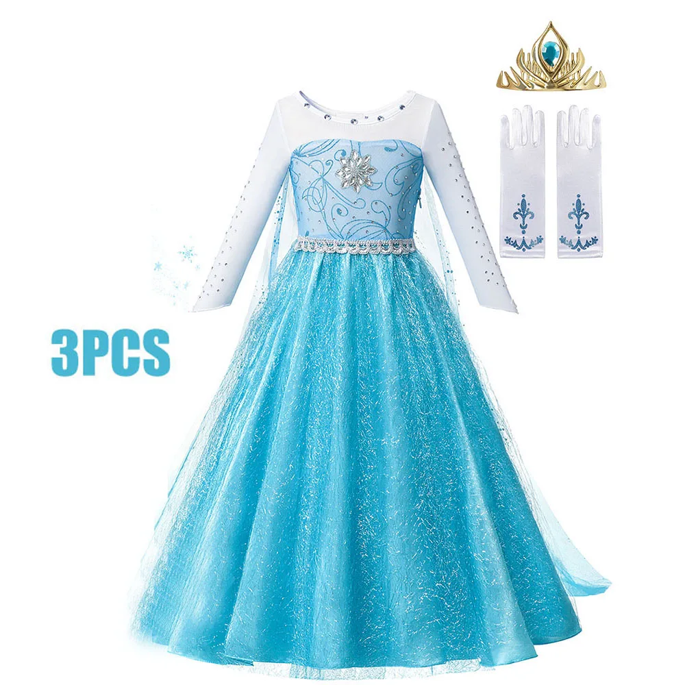 Anna kostuum voor kinderen meisje fancy verjaardagsfeestje jurk prinses jurk carnaval party kinderkleding volledige afdrukken vestidos