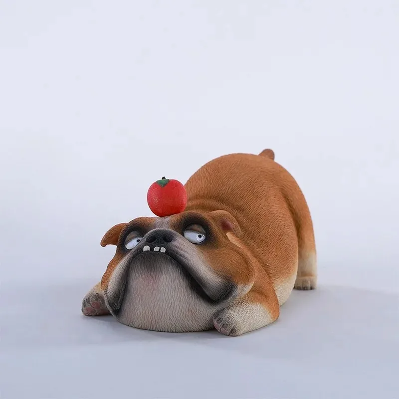JXK Scala 1/6 Resina Bulldog Britannico Modello di Simulazione Animale Ornamento Brutto Simpatico Cucciolo Modello Fatto Action Figures Ornamento