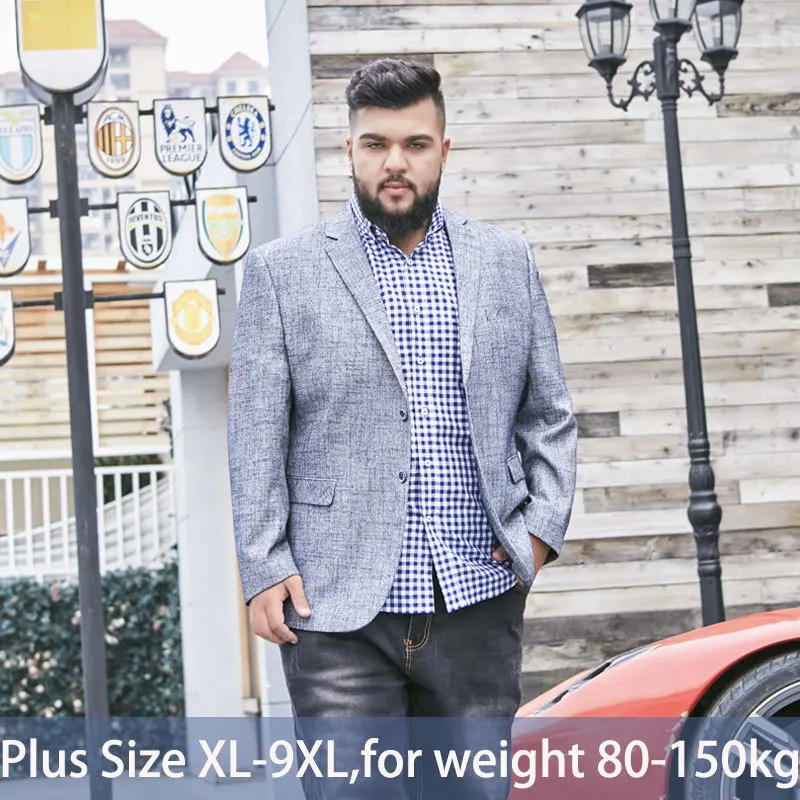 

Casual Blazers Suit Men Casual Fashion High Quality Single Breasted Blazer Jacket for Male Plus Size XL- 5XL 6XL 7XL 8XL 9XL