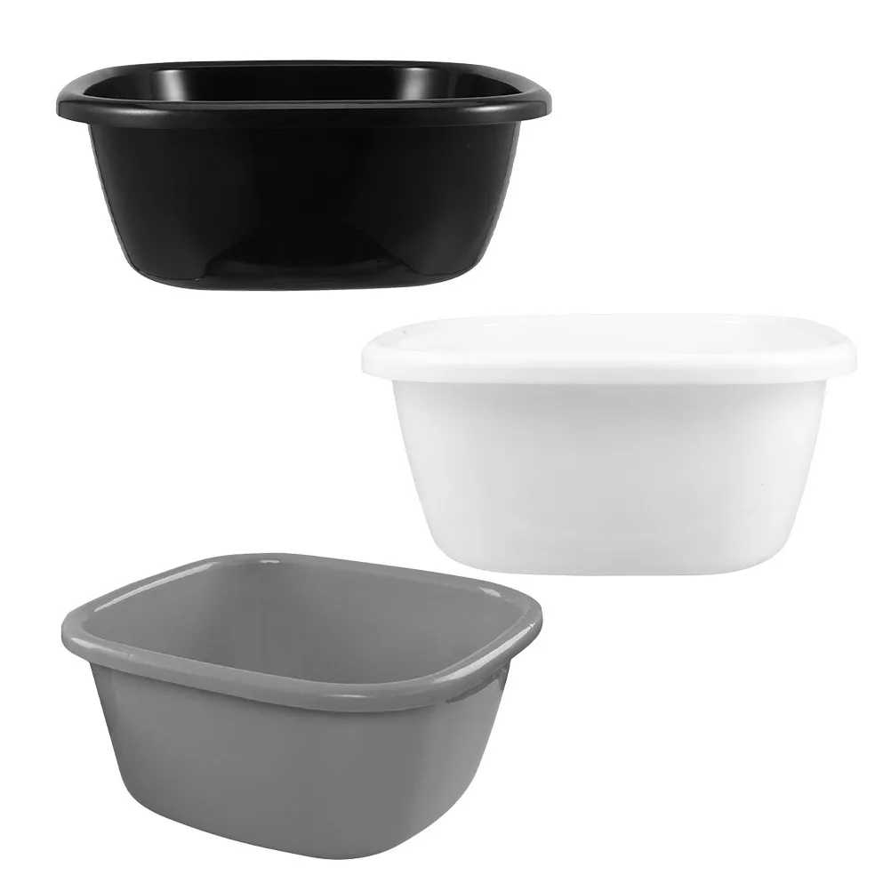 

Набор из 3 пластиковых тазов: многофункциональный маленький круглый таз для мытья посуды, ванночка для ног, портативная станция для мытья волос, таз для кухни и прачечной