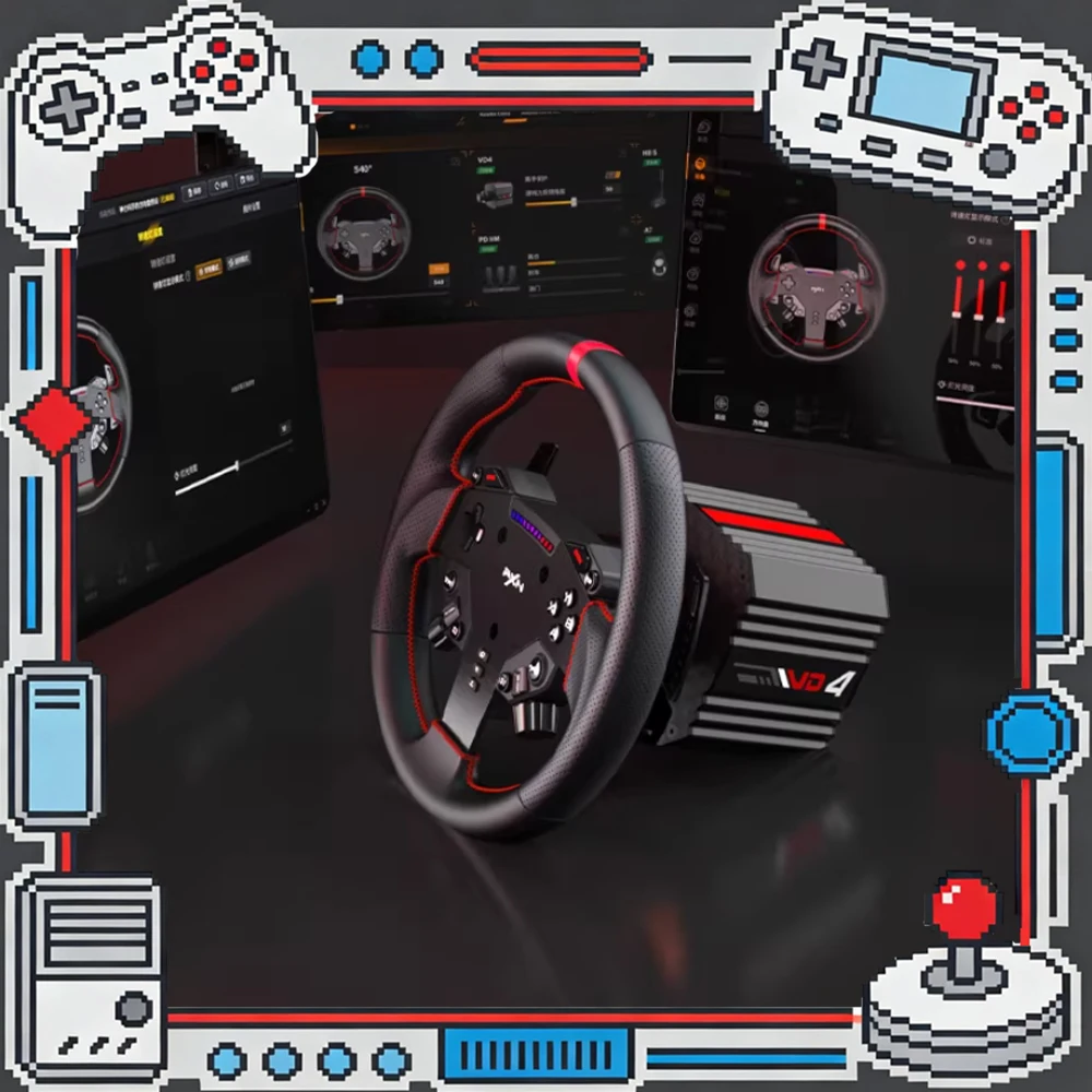 

Игровой руль PXN VD4 Bundle Racing Wheel с силовой обратной связью 4 Нм, сервоприводом Direct Drive серии PXN VD для ПК