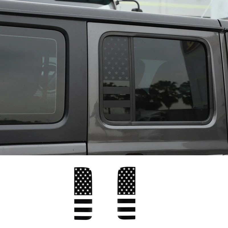 

Car Rear Door Window Glass Decoration Sticker Trim For Jeep Wrangler JL Gladiator JT 2018-2022 Exterior Accessories