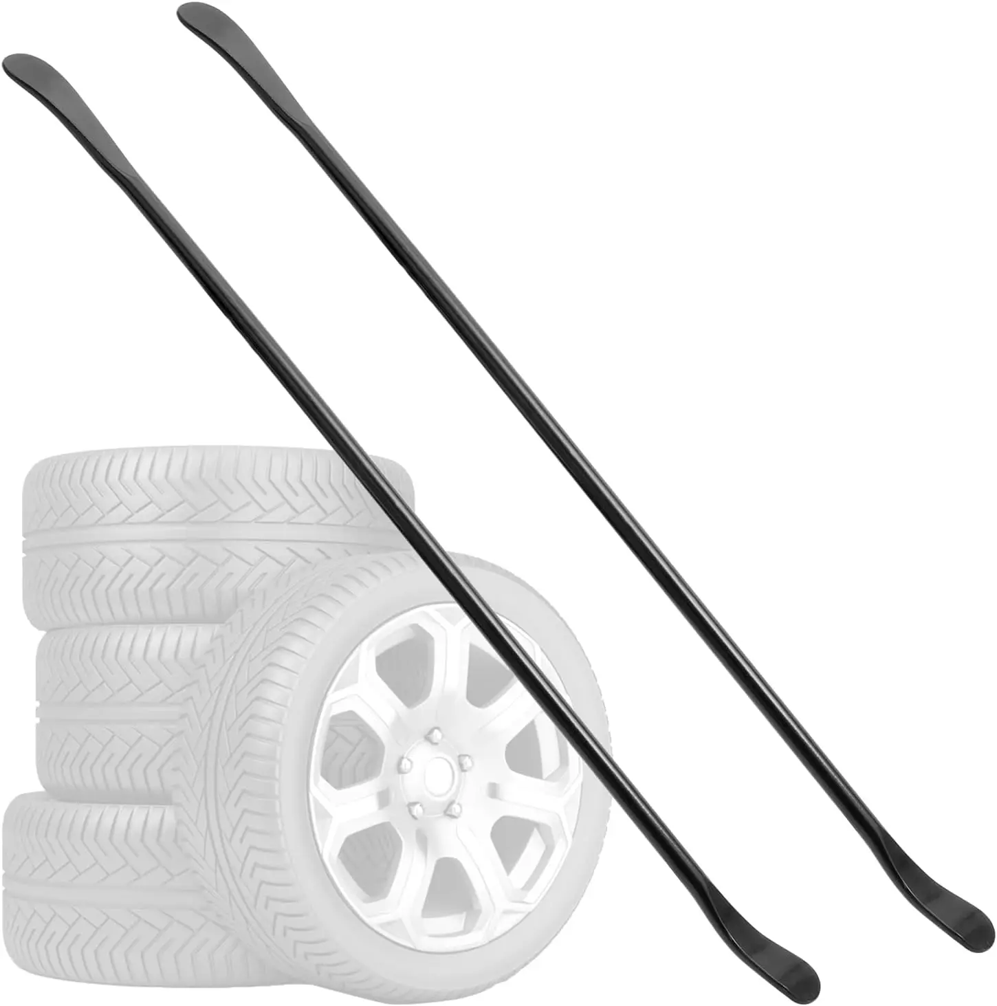 

2 Pcs Heavy Duty Tire Iron Tools, 39 Inch x 4/5 Inch Black for Changing Tires