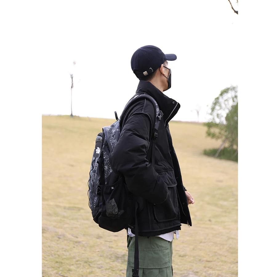 

LH Store Зимняя рабочая одежда ort Повседневная пуховая куртка Мужское стеганое пальто с воротником-стойкой и большими кетами Чистый цвет Молодежный тренд