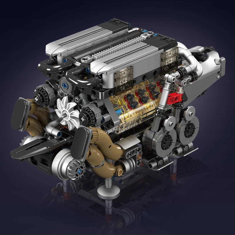 Mould King 10131 Technical Car Engine Toys The Motorized BGT Supercar With W16 Engine Building Block Brick Kids Christmas Gift