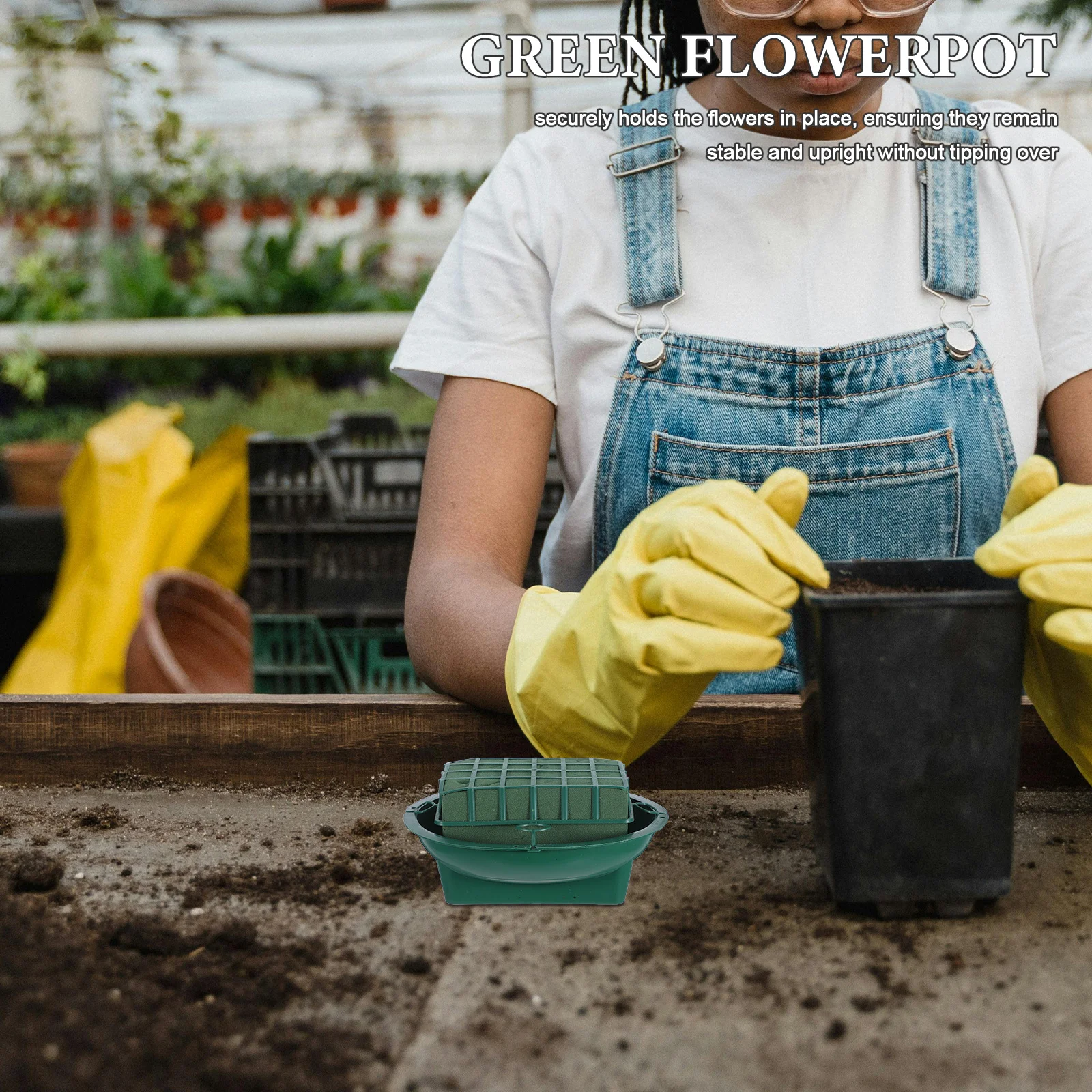 

2Pcs Green Floral Foam Bowls Plastic Flowerpot Trays for Flower Arrangements Centerpieces Wedding Party Festival Decorative