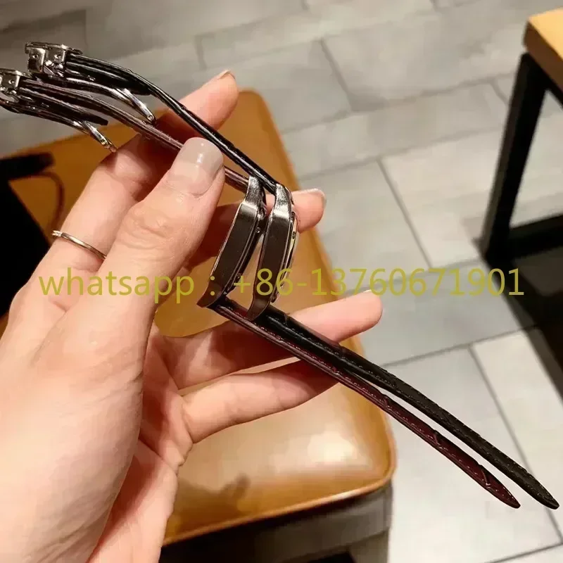 Reloj de cuarzo para amantes de alta calidad de lujo para hombre y mujer, reloj de pulsera cuadrado de cuero a la moda para hombre, reloj de pulsera de zafiro blanco dorado