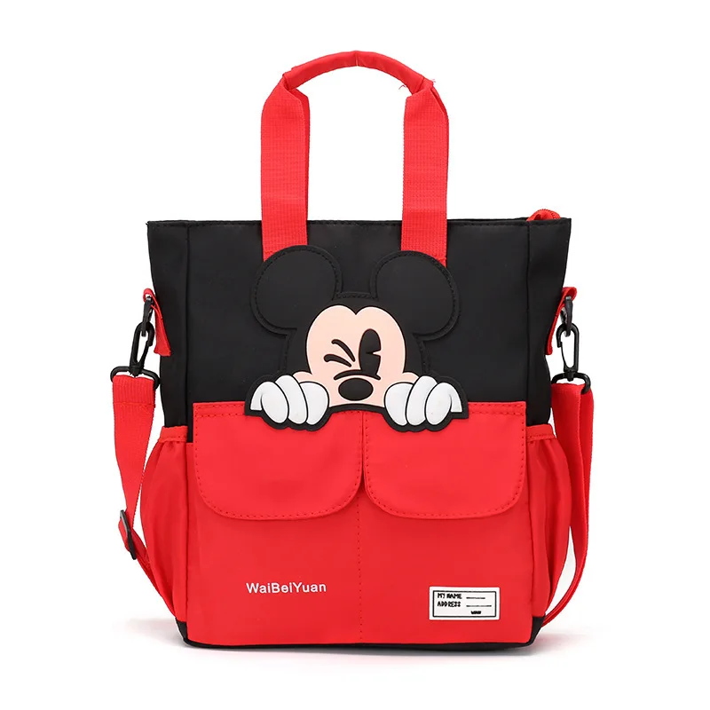 2025 New Disney Mickey Cartoon Print Children\'s Tutorial Bag Primary School Handbag Large Capacity Shoulder Messenger Bag