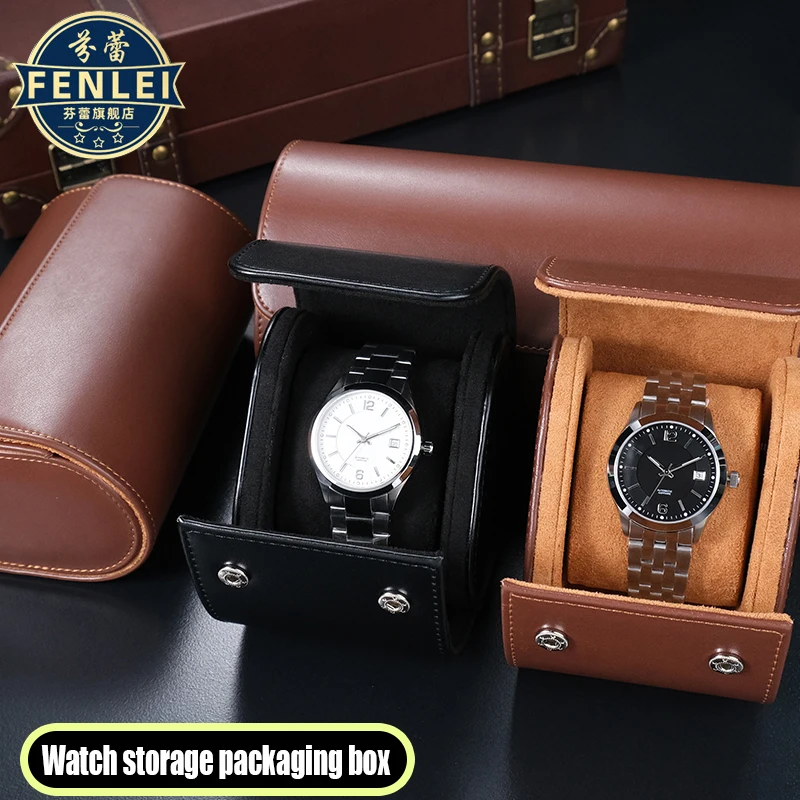 1/2/3-Slot Custom Leather Watch Box for Him Watch Roll Travel Case Personalized Watch Case Engraved Travel Watch Box Men's Gfits