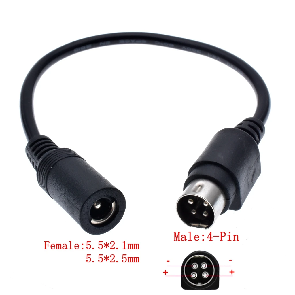 Female 5.5*2.5mm to male 3-Pin / 4-Pin Cable Lead For SATO TG-5011-19V-ES Just a 4-Pin cable For TV LCD VCR power supply