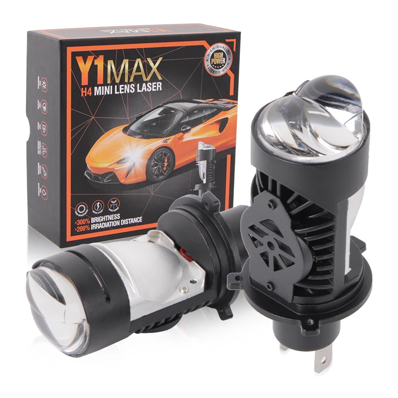 

Y1max H4 LED Headlamp for Motorcycle Mini Projector 90W High & Low Beam with 6000k Color Temperature Vios Model LED Bulb