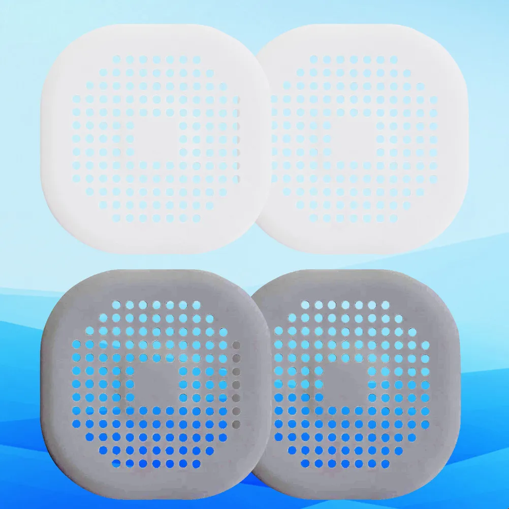 4Pcs TPR Floor Drain Cover for Kitchen Bathroom Laundry – Anti-Clog Hair Catcher & Odor Barrier
