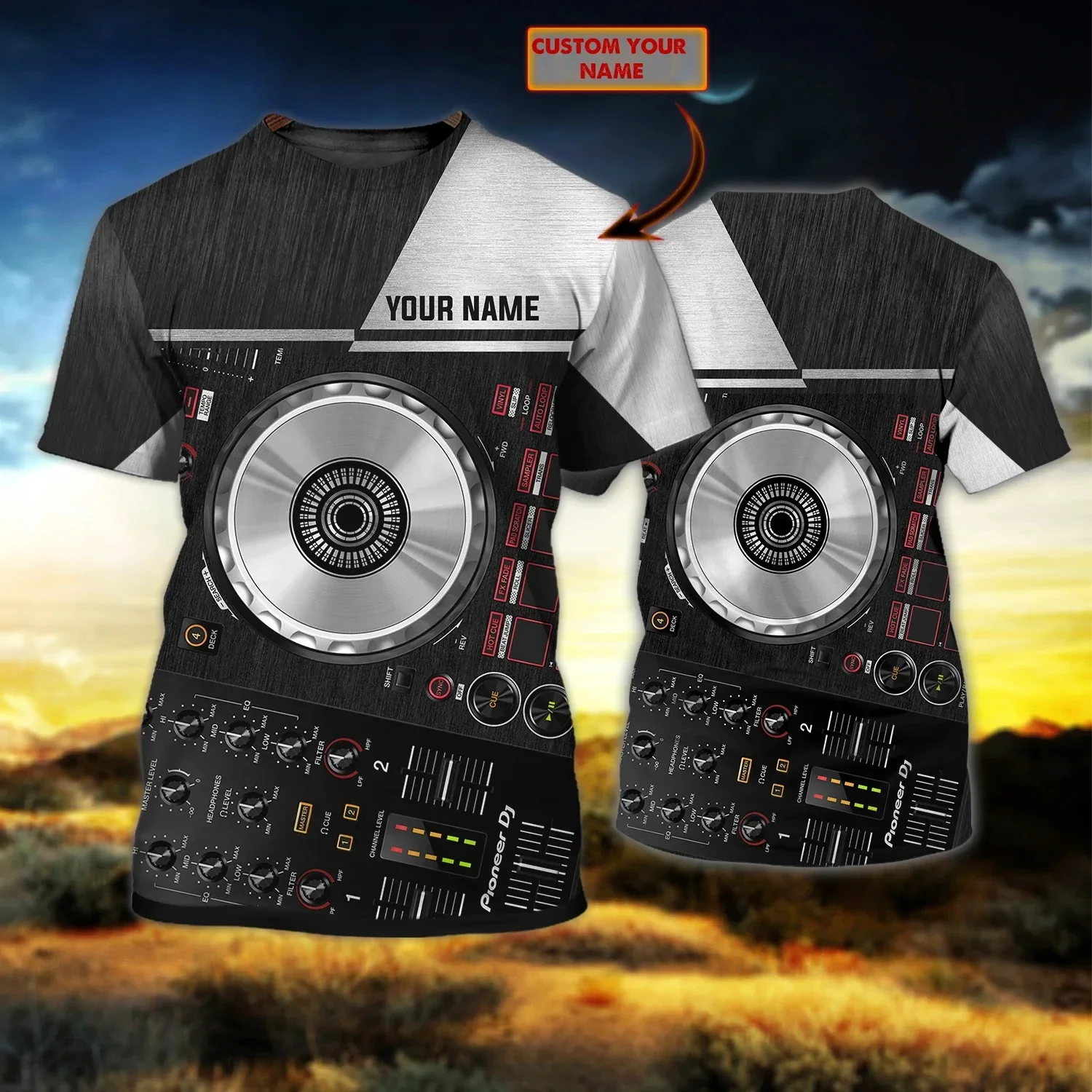 Newest Summer Fashion Men's Punk T-shirt DJ Live disco Personalized Name 3D Printed t shirt Unisex Hip Hop Casual Tshirt DW141