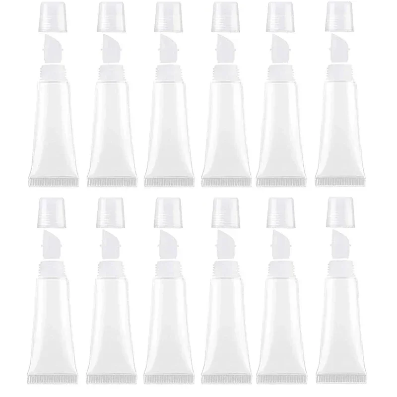 10PCS 5ml-15ml Empty Plastic Lip Gloss Tubes Bottle Mini Squeeze Sample Bottle Refillable Lip Gloss and Lip Glaze DIY Container