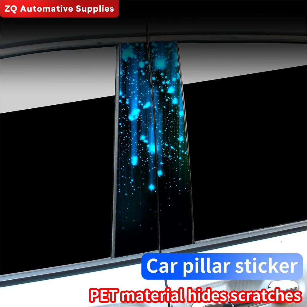 

Light Effects Car Stickers Auto B Pillar Waterproof Sunscreen Decor Cover Scratches Car Doors Pillar Vinyl Decals Accessories