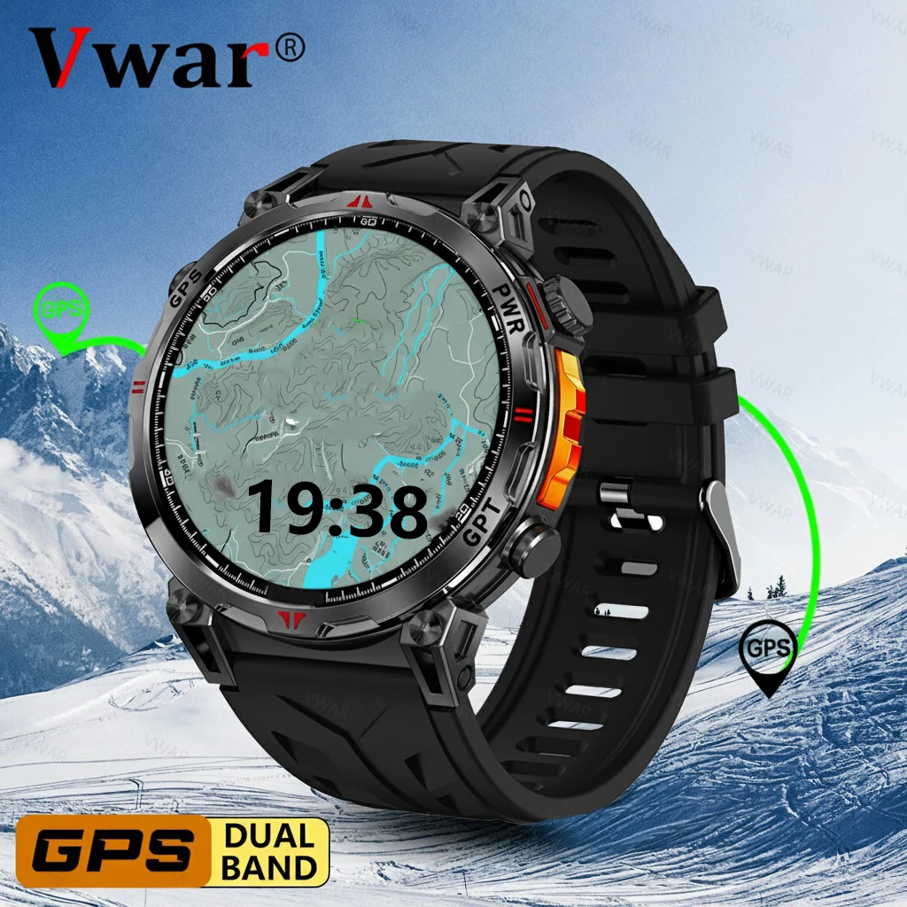

2025New Men Military GPS Smart Watch T-Rex3 Pro Compass 5ATM Waterproof HD Bluetooth Call Smartwatch Sport Fitness Tracker