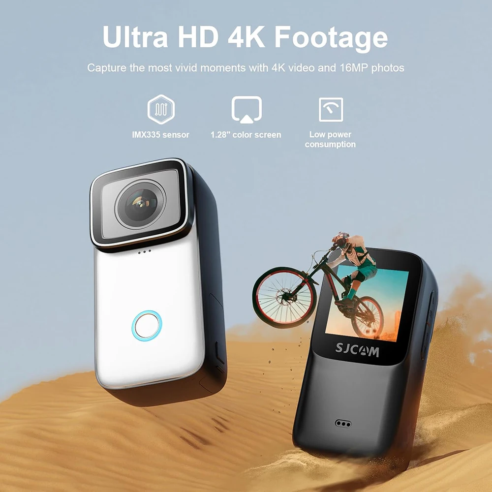 C200 4K 30FPS Waterproof Action Camera with Gyro EIS 154° Wide Angle Ultra Light 84g Slow Motion 240fps And 1.3' Screen