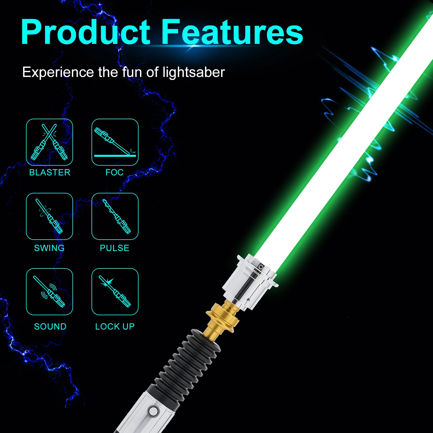 TXQSABER Obiwan Kenobi Lightsaber Neo Pixel SNV4 Proffie Smooth Swing App Control Metal Hilt Laser Saber Replica Cosplay Toys