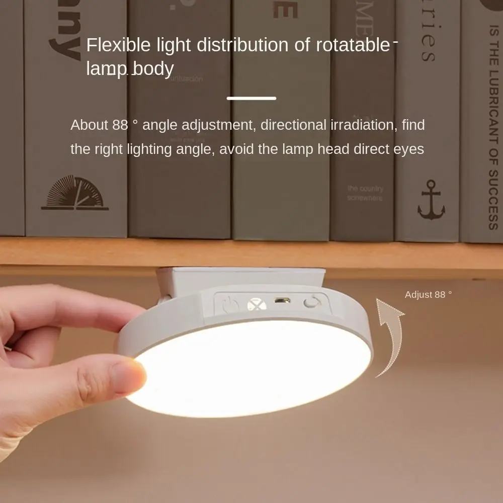 

Rotatable Magnetic Reading Lamp 3 Color Temperature Adjustable Brightness LED Night Light Multifunction Round Bedroom Table Lamp