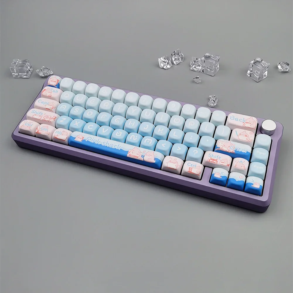 Imagem -03 - Conjunto de Teclas Pink Shark Cso Pbt 128 Teclas Fofas para Teclado Mecânico de Jogos 60 64 84 98 108 mx Switch