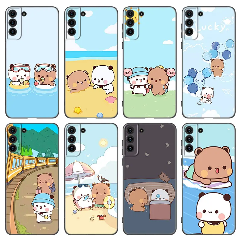 Cute BuBu DuDu Black Silicone Phone Case For Samsung Galaxy S20 S23 FE S21 S22 S24 Ultra S10 Lite S8 S9 Plus S7 Edge