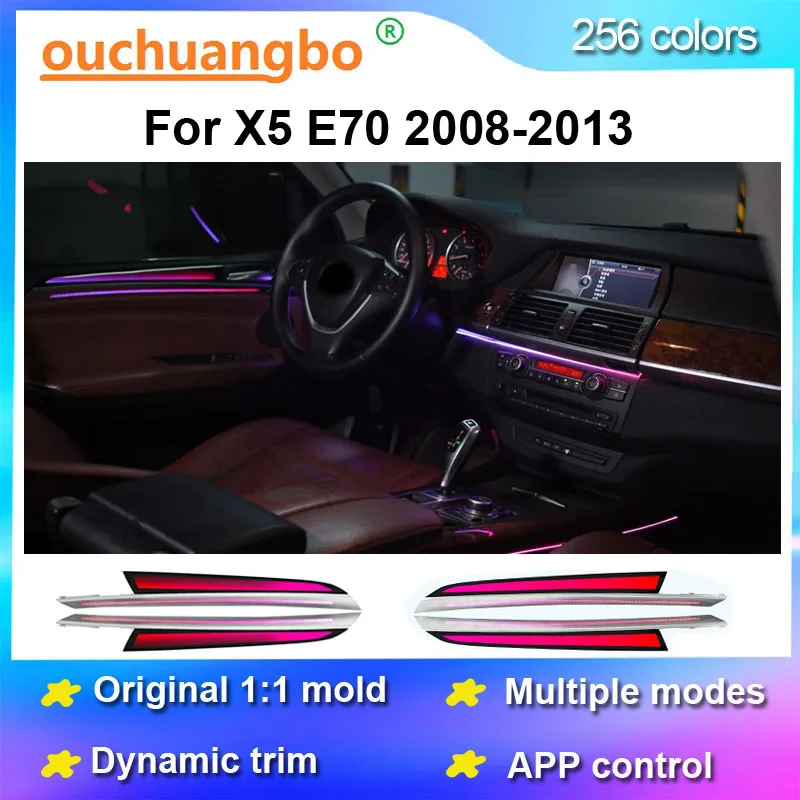 ouchuangbo LED Decorative light for X5 E70 2008-2013 backlight Environmental lamp Internal ambient lighting kit dynamic trim
