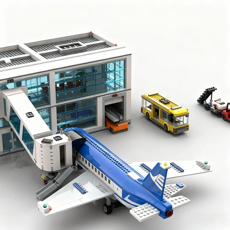 2984 pçs moc regional aeroporto modelo blocos de construção brinquedo presente natal montar arquitetura diy educação criativa idéia tijolo