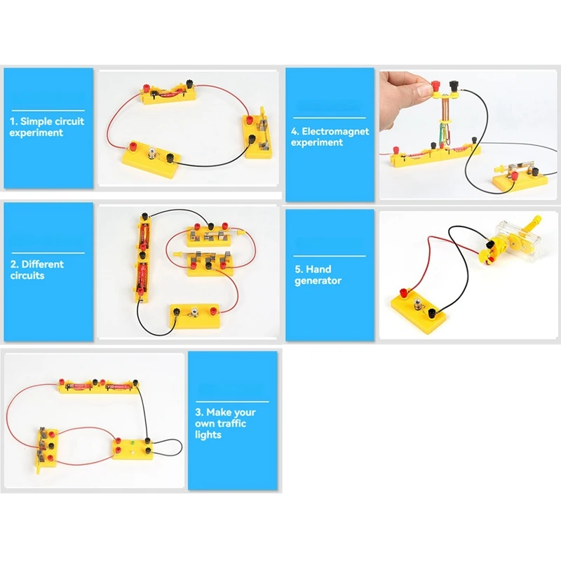 T04C-Electric Kids Toy Basic Circuit Electricity Learning Kit Physics Teaching Aids Education DIY Assembly Experiment