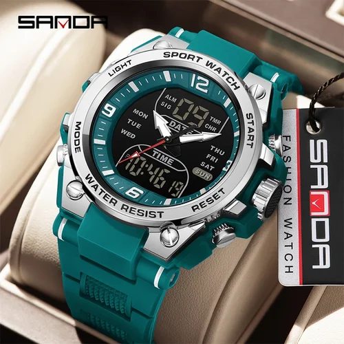 Reloj militar táctico SANDA para hombre, reloj estilo G para hombre, reloj de pulsera deportivo de lujo resistente al agua hasta 50m, relojes digitales LED para hombre