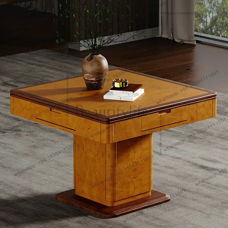 PG Nordic Solid Wood Mahjong Table Modern High-end Automatic Shuffling Chess And Card Table Living Room Furniture