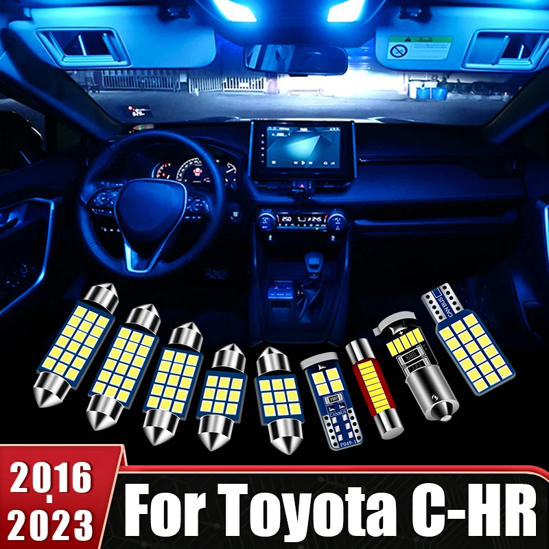 車のLEDインテリアライト,バニティミラー,トランク,ライトアクセサリー,toyota C-HR chr 2016, 2017, 2018, 2019, 2020, 2021, 2022, 2023