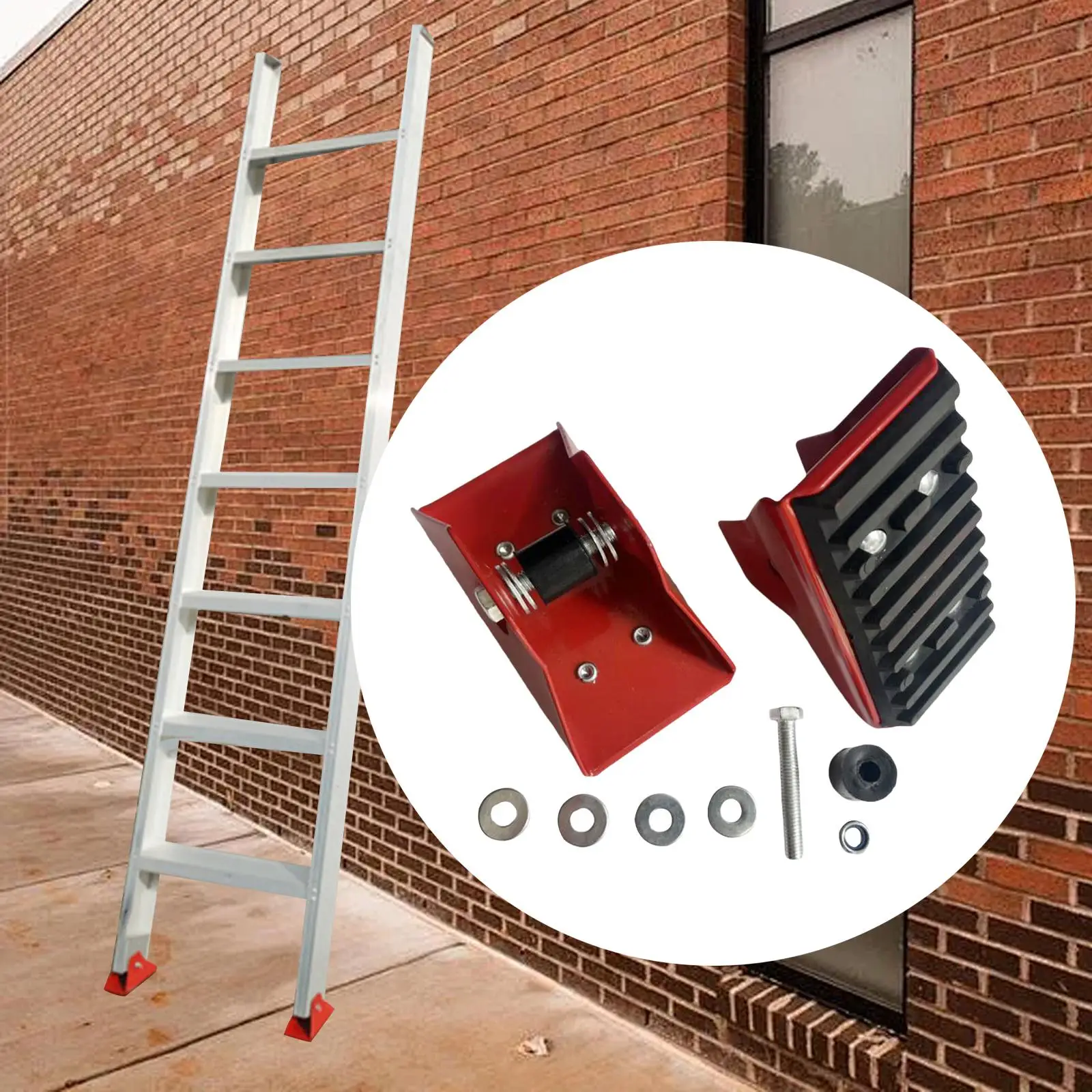 

2x Anti Skid Shoe Kits for Extension Ladder Easy to Install Stable Rubber Base Anti Slip Foot Pads Cover Telescopic Ladder Parts