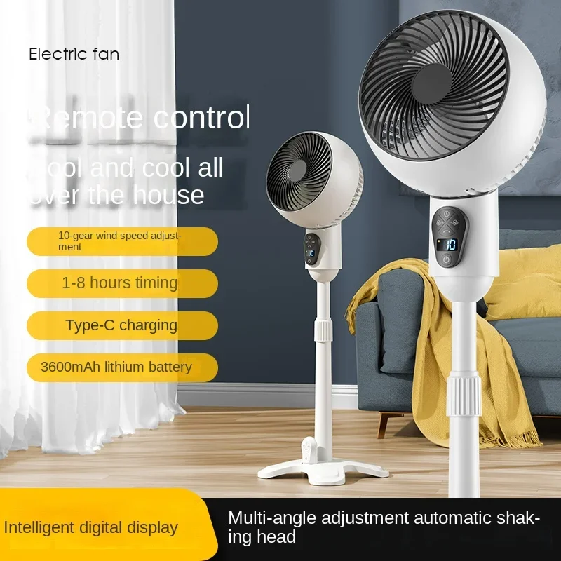 

Rechargeable Portable Desktop Fan Remote Control USB Charging Wireless Home Desktop Fan 10 Speed Clip Type Circulator Cooling Fa