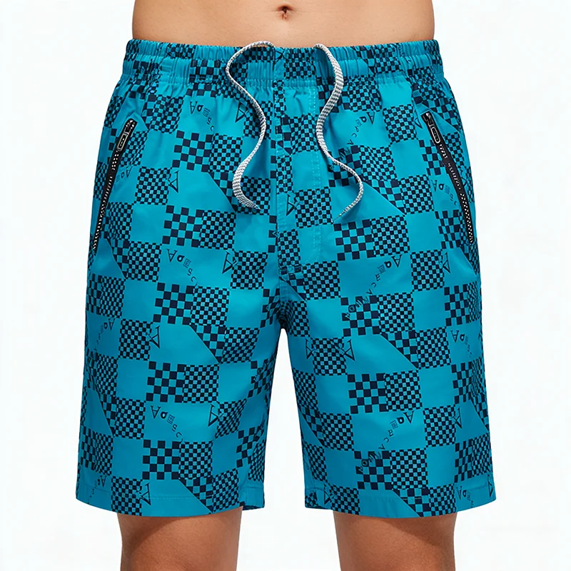 2026 Summer 100% Cotton Work Shorts Men Hawaii Surf Swimsuit Beach Shorts Thin Men's Fashion Breathable Loose Fifth Sports Pants
