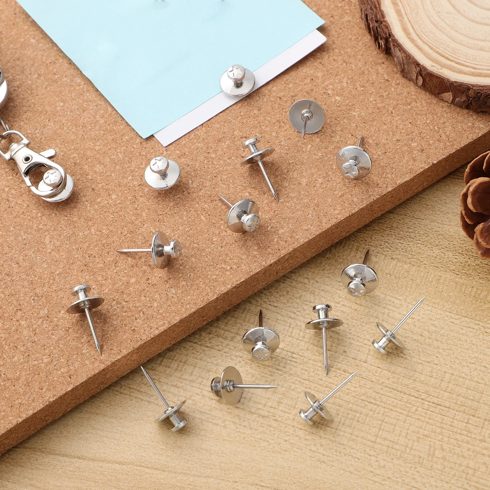 

50 Pcs Double Headed Nails Zinc Alloy Wall Hangers Picture Hooks Steam Silver Decorative Tacks For Wood Reusable