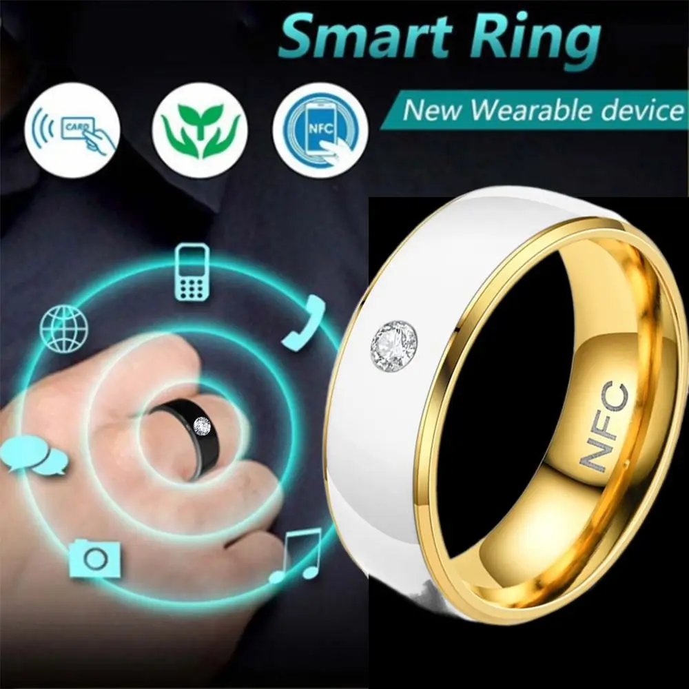 Stainless Steel NFC Smart Ring Wearable Connect Multifunctional Finger Digital Ring Waterproof Magic Wear for Android Phone