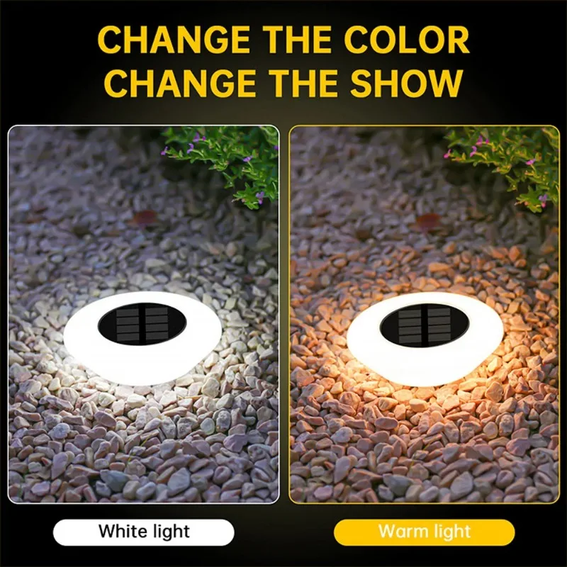 1/4Pcs LED Solar Ground Lights Waterproof Landscape PathWay Floor Under Spot Lamp Decoration Lighting Solar Garden Lights Outdoo