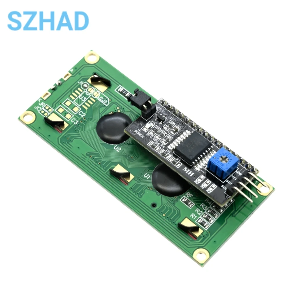 1602A IIC 16x2 LCD Module – Yellow-Green Screen With Level Conversion, 5V For Arduino & MCU Projects