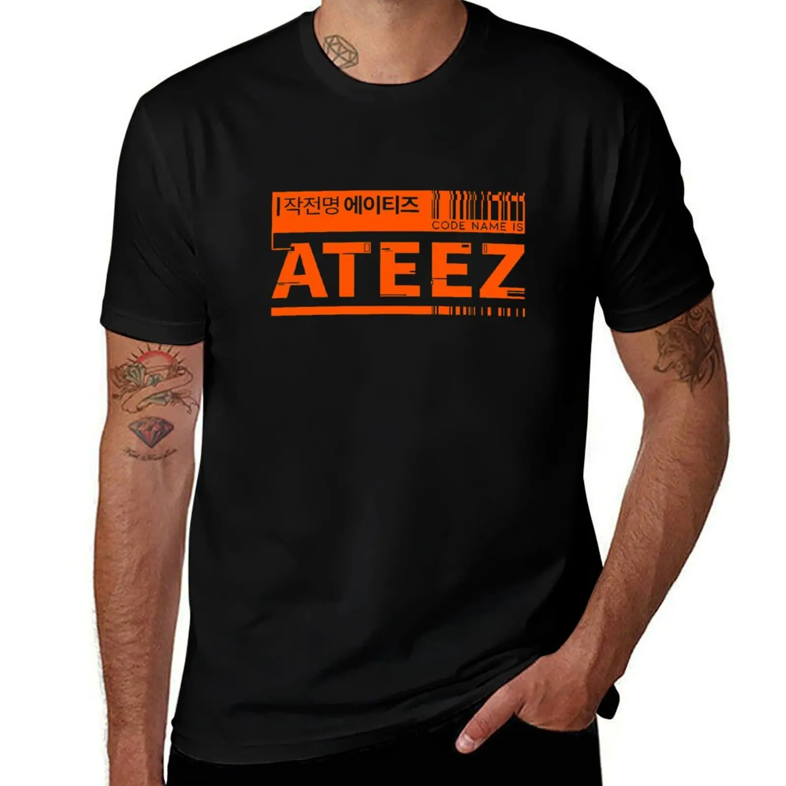 Orange CODE ATEEZ T-Shirt Urban Style Casual Short Sleeve Top