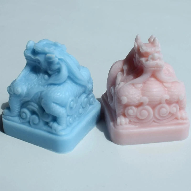 Cartoon Dragon Seal Scented Silicone Mold Epoxy Gypsum Handwork Soap Mold Plasters Mold Cake Making Supplies