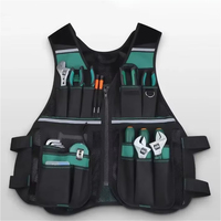 Greener Tool Vest Tool Pouch Breathable Adjustable Multi-pocket Reflective Strips Tool Organizer for Electrician Carpenters