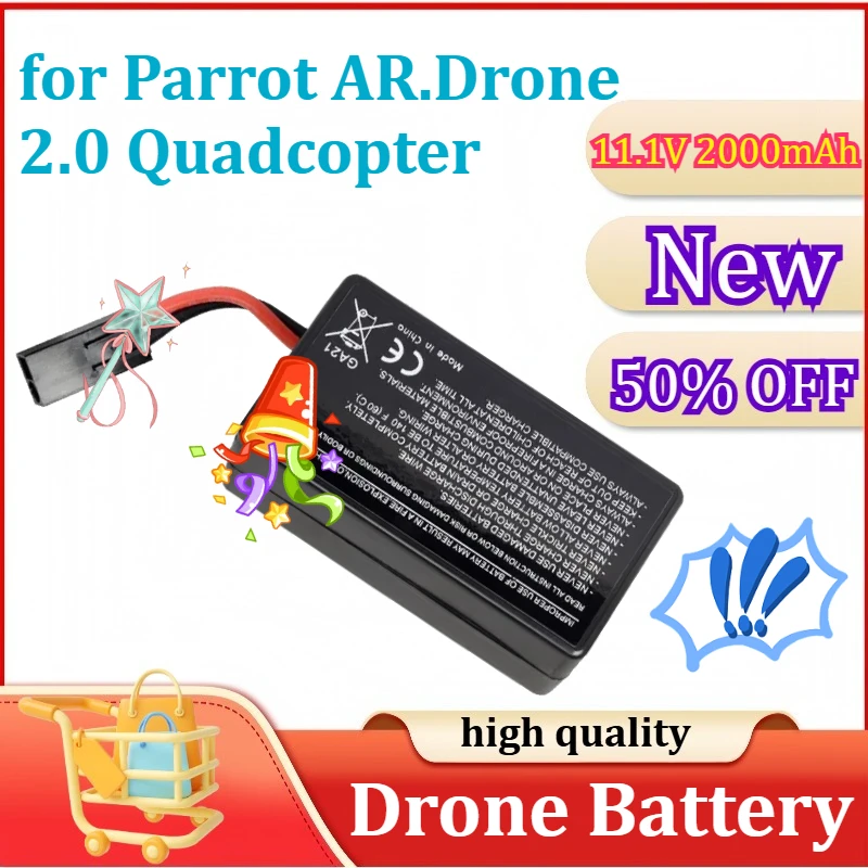 

Recyclable High Power Drone Battery Designed for Parrot AR.Drone 2.0 Quadcopter Long Flight Time 11.1V 2000mAh 20C
