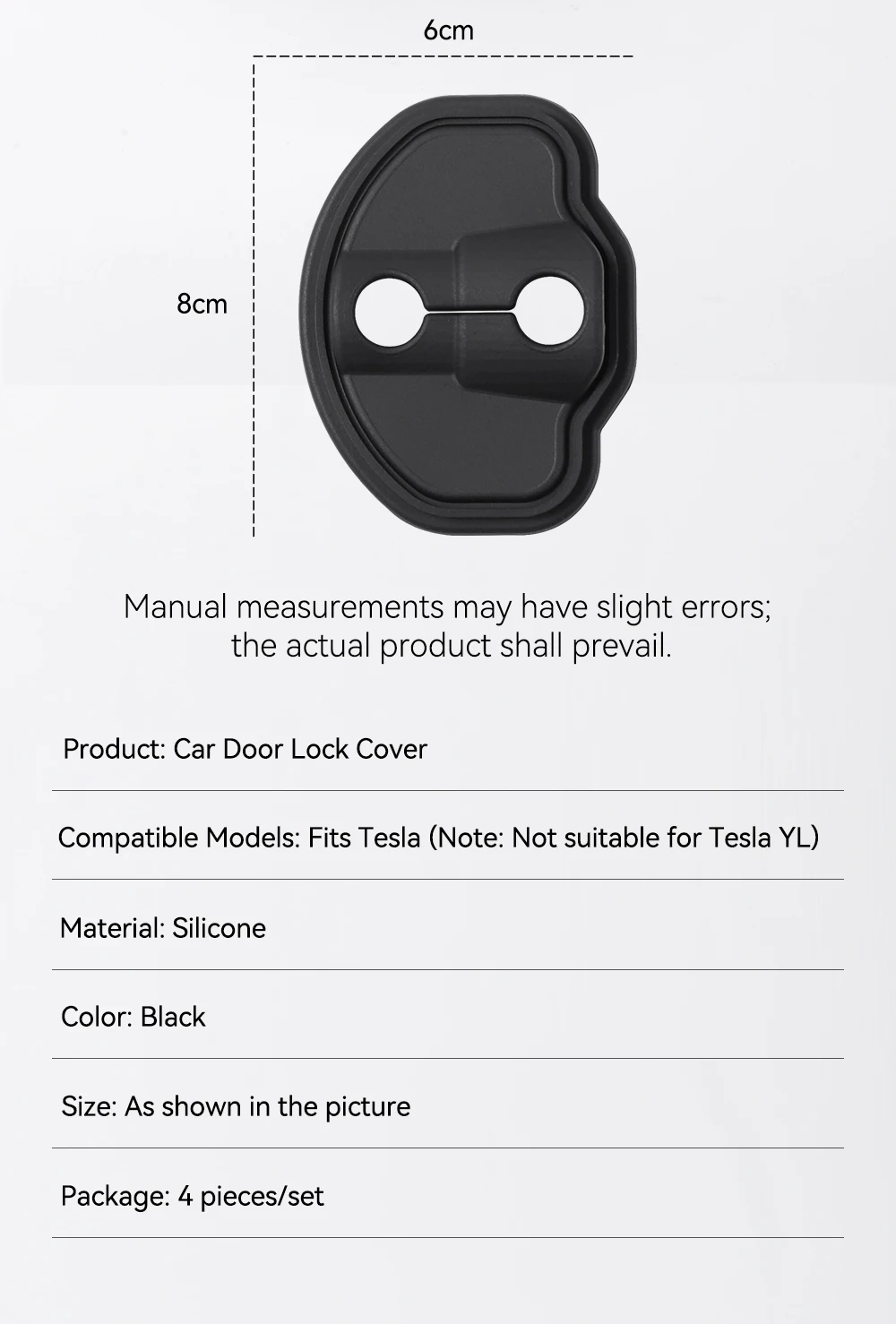YZ 4 Stück Silikon-Türschlossabdeckungen Schutzaufkleber Türschlossdämpfer für Tesla Model 3 Y YL Highland Juniper Zubehör – Detail 9